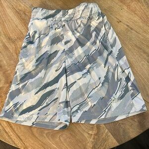 Adidas Boys Small 8 White Gray Camo Athletic Shorts